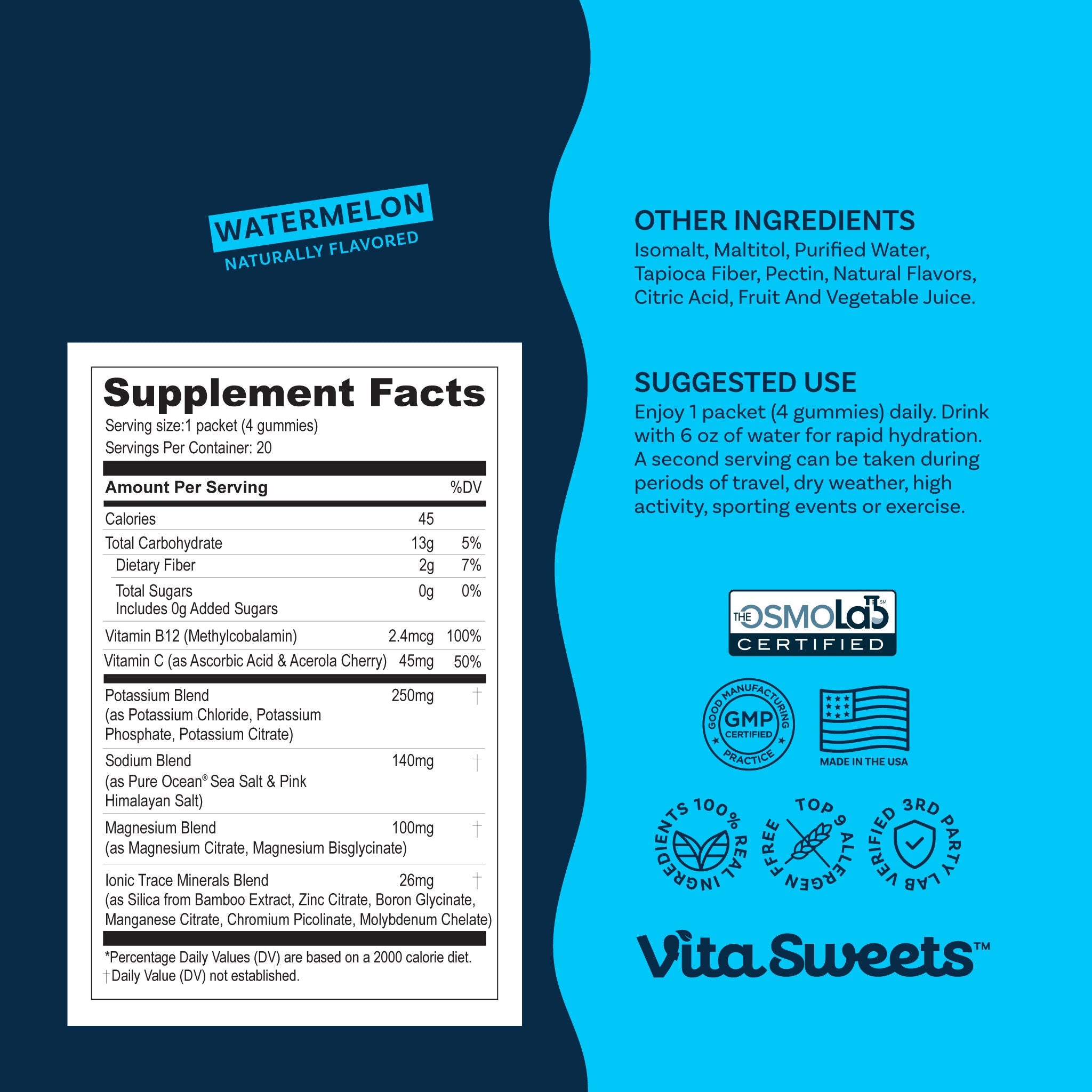 HydraBurst™ Zero Sugar Electrolyte Gummies - VitaSweets