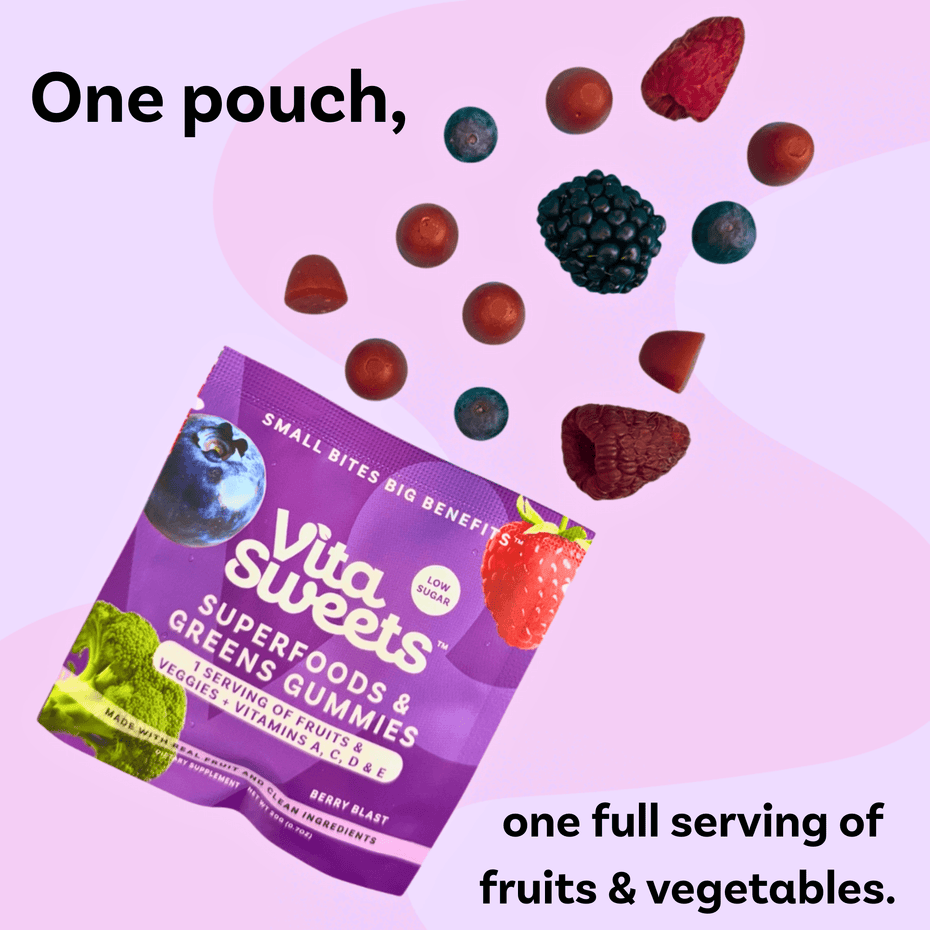VitaSweets Superfoods & Greens Gummies 12x Pouches - Berry Blast - VitaSweets